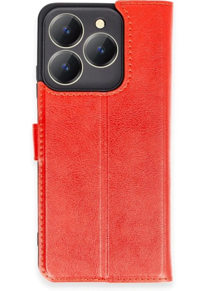 Newface Realme C63 Kılıf Trend S Plus Kapaklı Kılıf - Kırmızı