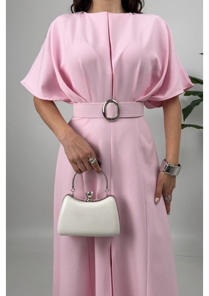 Alora Kadın Kemer Detaylı Şık Pembe Elbise – Özel Günler Için Zarafet fırsatları