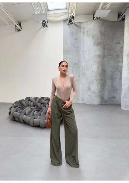 230 gr Poly Viscose Full Lycra Pi̇leli̇ Palazzo Pantolon