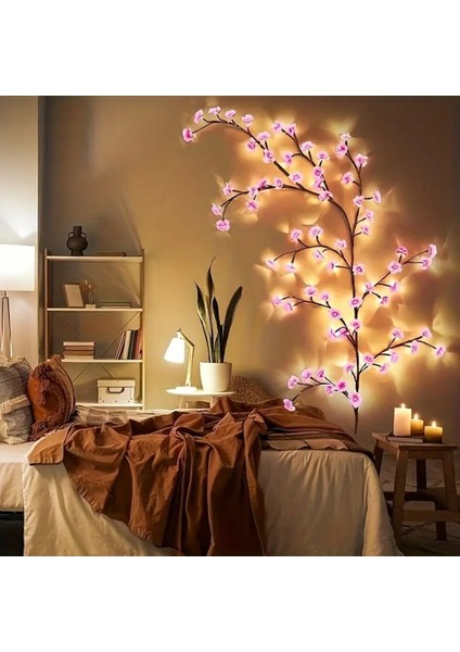 144 Ledli Ağaç Dalı LED Çiçekli Bahar Ağacı Dekoratif Duvar Ledli