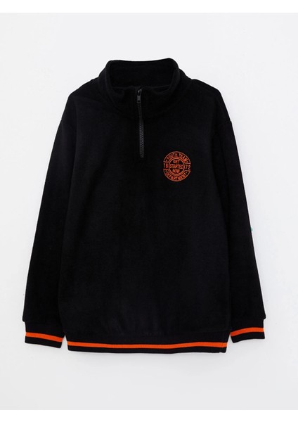 Lcw Kids Siyah Dik Yaka Nakışlı Uzun Kollu Polar Erkek Çocuk Sweatshirt fiyatları