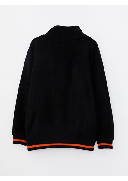Lcw Kids Siyah Dik Yaka Nakışlı Uzun Kollu Polar Erkek Çocuk Sweatshirt modelleri