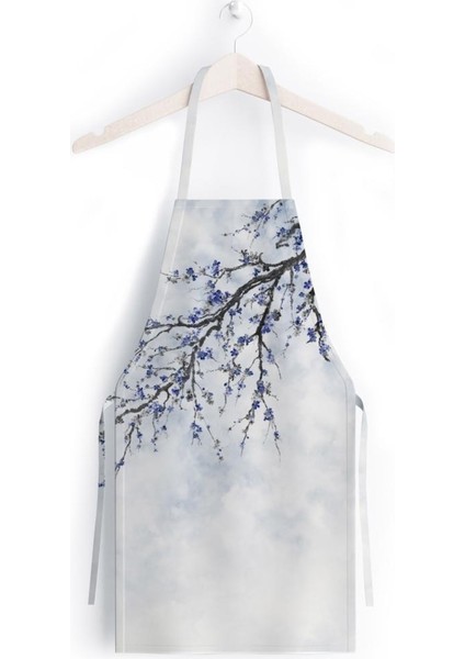 Blue Mini Flowers Mutfak Önlüğü (Keten Kumaş, Uluslararası Yıkama ve Solmama Sertifikası) fiyatları