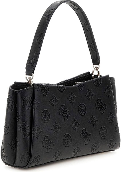 Kadın Kabartma Monogram Desenli El ve Çapraz Askılı Çanta - Siyah fiyatları