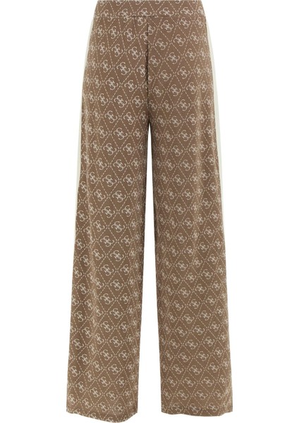 Kadın Rhombus Aktif Regular Fit Desenli Eşofman Altı - Kahverengi fiyatları