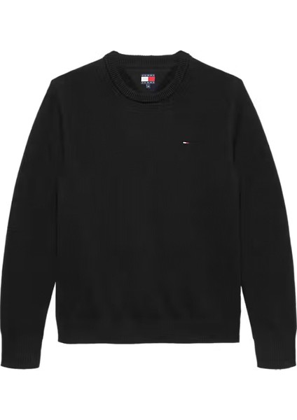 Erkek Slim Fit Bisiklet Yaka Triko Kazak - Siyah