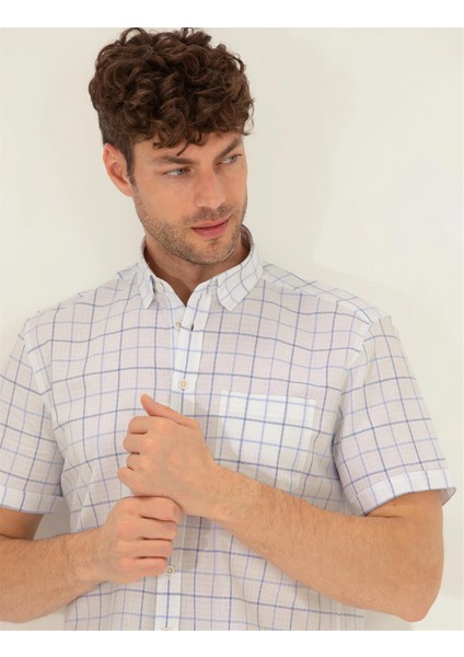 Erkek Regular Fit Kısa Kollu Gömlek-Açık Mavi modelleri