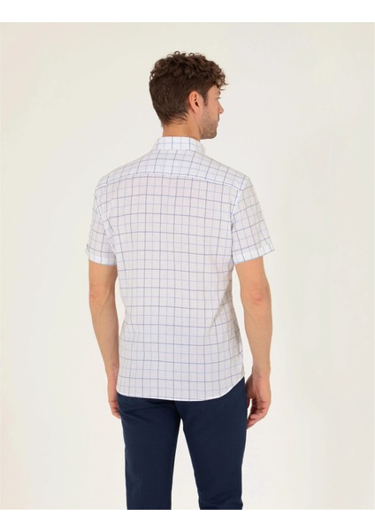 Erkek Regular Fit Kısa Kollu Gömlek-Açık Mavi indirimleri