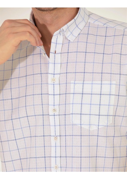 Erkek Regular Fit Kısa Kollu Gömlek-Açık Mavi