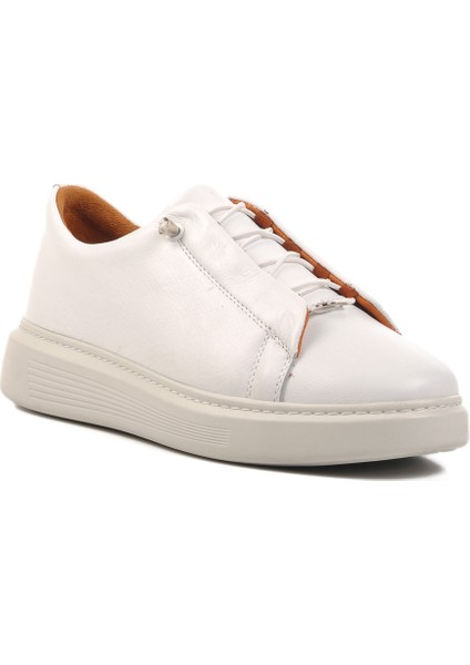 Beyaz Hakiki Deri Erkek Günlük Ayakkabı 62113 M