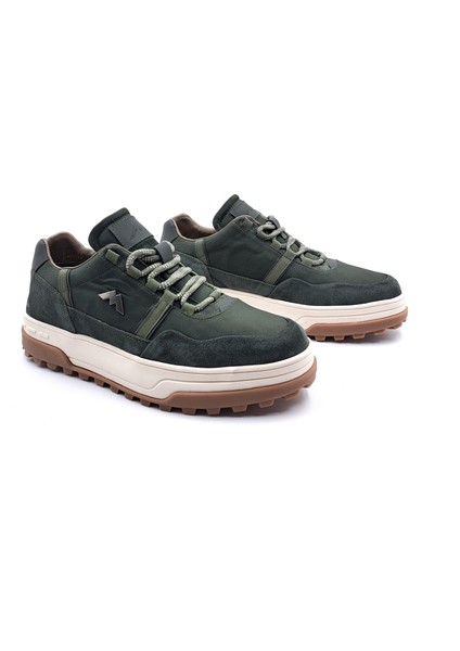 Mrcomen M22492 Hakiki Süet Deri ve Kanvas Haki Yeşil Erkek Sneaker Ayakkabı fırsatları