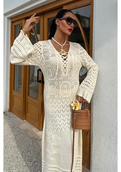 Birit Detaylı Ajurlu Elbise 2838 modelleri