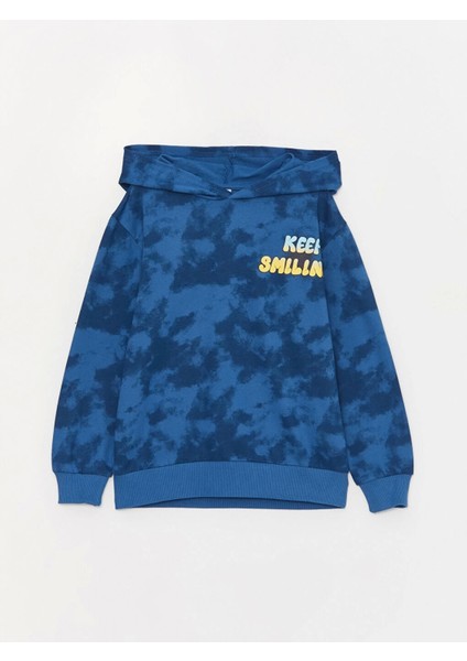 Lcw Kids Mavi Rahat Kalıp Baskılı Erkek Çocuk Hoodie
