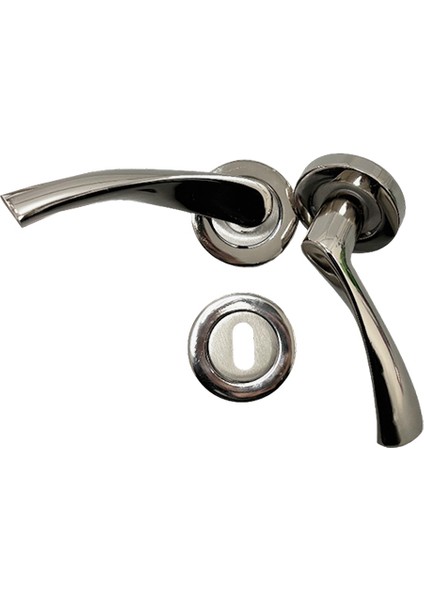 Mina Nikel Saten Rozetli Oda Kapı Kolu, Modern Tasarım, Dayanıklı Malzeme, Iç Mekan Uyumlu