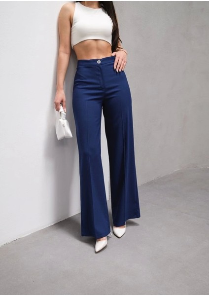 Yüksek Bel Straight Fit Palazzo Pantolon modelleri