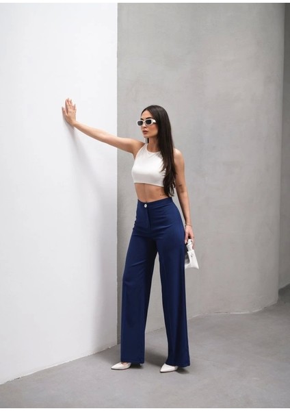 Yüksek Bel Straight Fit Palazzo Pantolon fırsatları