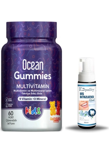 Orzax Ocean Gummies Multivitamin Kids Takviye Edici Gıda 60 Adet + Hediye Diş Beyazlatıcı Köpük