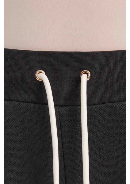 Kadın Peony Desenli Regular Fit Eşofman Altı - Siyah fırsatları