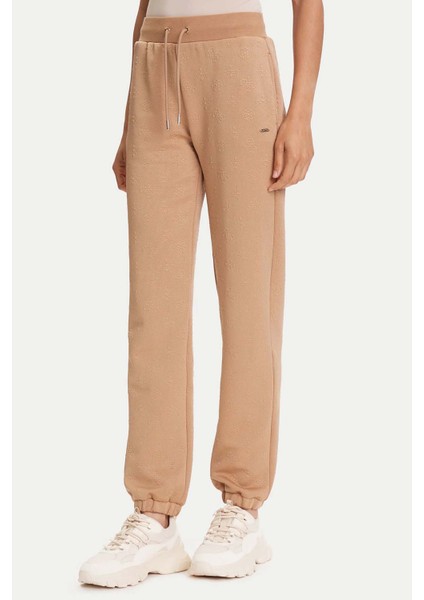 Kadın Regular Fit Monogram Desenli Eşofman Altı - Bej