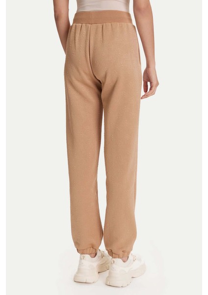 Kadın Regular Fit Monogram Desenli Eşofman Altı - Bej fiyatları