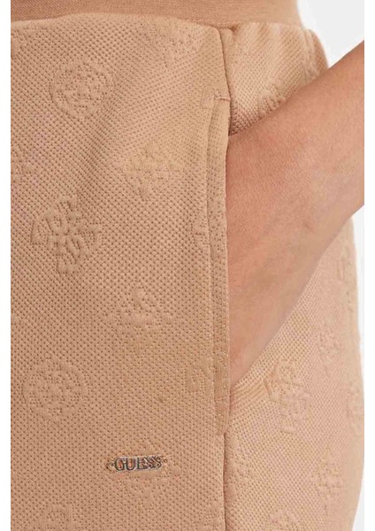 Kadın Regular Fit Monogram Desenli Eşofman Altı - Bej modelleri