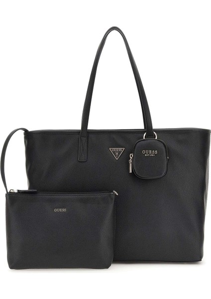 Kadın Üç Parçalı Tote Çanta Seti - Siyah