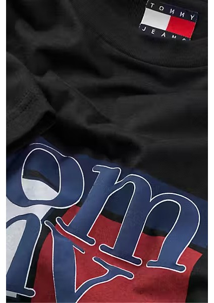 Erkek Slim Fit Logo Baskılı T-Shirt - Siyah modelleri