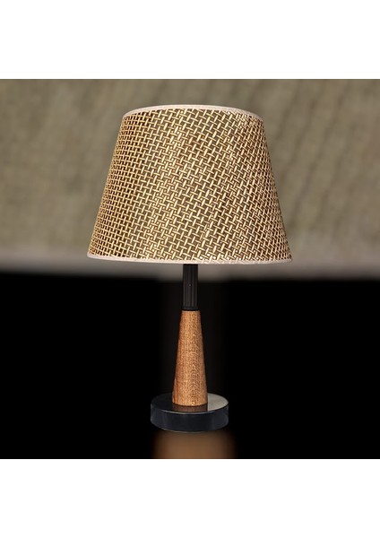 Legna Abajur Siyah Rattan Kahverengi Şapkalı Ahşap Gövdeli fiyatları