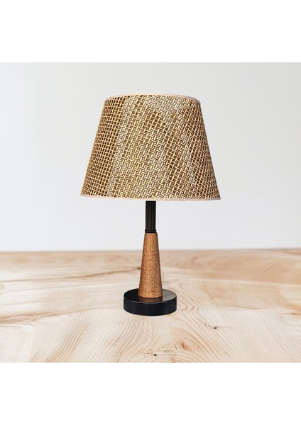 Legna Abajur Siyah Rattan Kahverengi Şapkalı Ahşap Gövdeli fırsatları