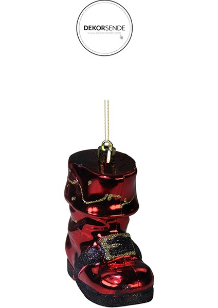 Yılbaşı Süsü Siyah Tokalı 3'lü Çizme Kırmızı 7 cm fiyatları