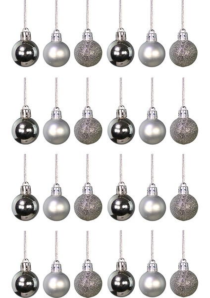 Yılbaşı Süsü 24'lü Top Gümüş 3 cm