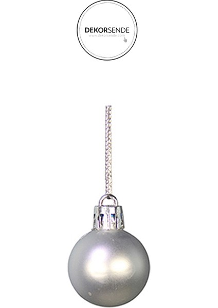 Yılbaşı Süsü 24'lü Top Gümüş 3 cm modelleri