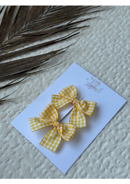 Kız Çocuk Ikili Fiyonk Toka Seti Sarı fırsatları