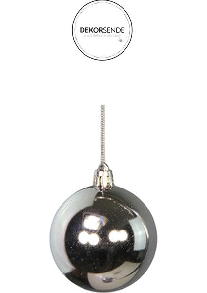 Yılbaşı Süsü 6'lı Top Gümüş 8 cm fiyatları