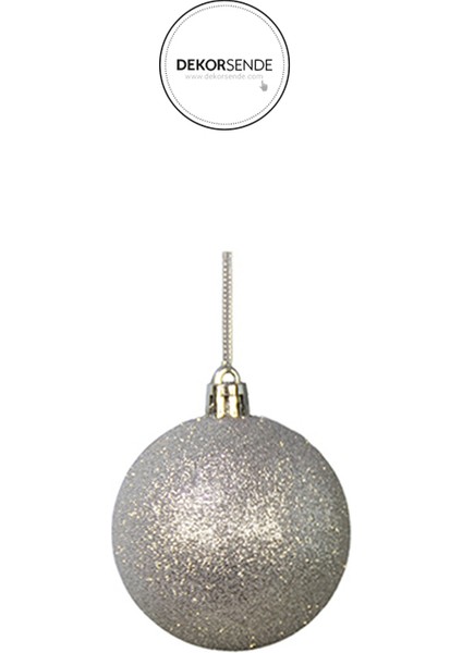 Yılbaşı Süsü 6'lı Top Gümüş 8 cm fırsatları