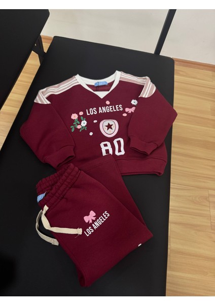 Kız Çocuk Bordo Eşofman Takımı – Los Angeles Baskılı indirimleri
