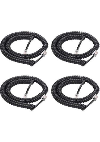 Koyu Gri Sarmal Uzun Telefon Ahizesi Kablosu, 6 Metre