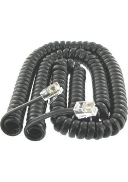 Koyu Gri Sarmal Uzun Telefon Ahizesi Kablosu, 6 Metre fiyatları