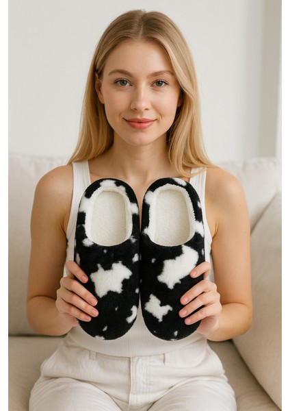 Puffy Kadın Ev Terliği Kışlık Terlik Ses Yapmaz Taban