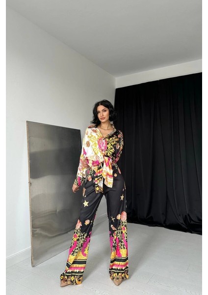 Desenli Gömlek ve Desenli Pantolon Takım