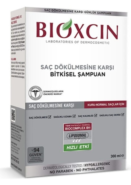 Saç Dökülmesine Karşı Bitkisel Klasik Şampuan Kuru ve Normal Saçlar 300 ml