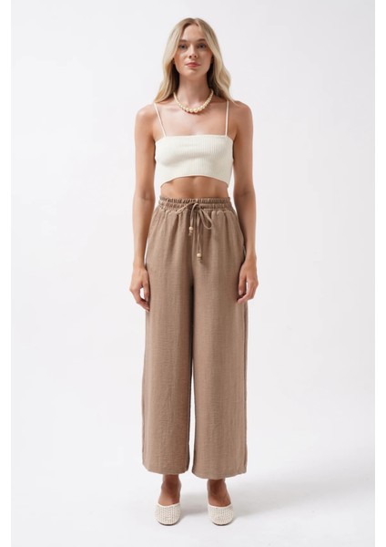 Ince Askılı Crop Ekru Top fiyatları