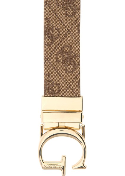 Kadın Çift Taraflı Harf Tokalı Kemer - Kahverengi / Krem modelleri