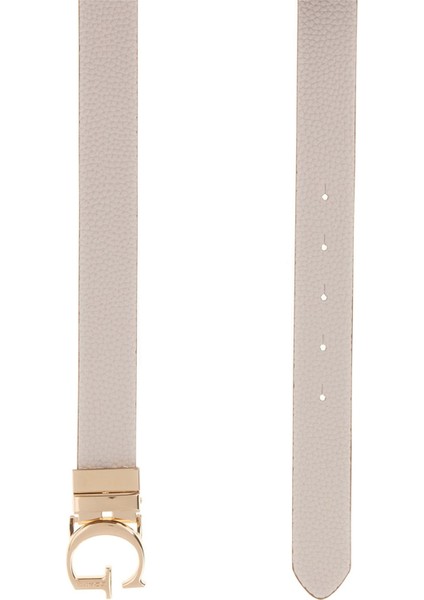 Kadın Çift Taraflı Harf Tokalı Kemer - Kahverengi / Krem fırsatları