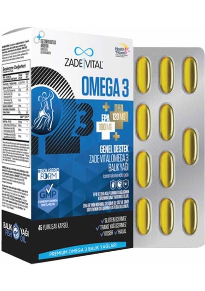 Premium Omega 3 Balık Yağı Genel Destek 45 Kapsül modelleri