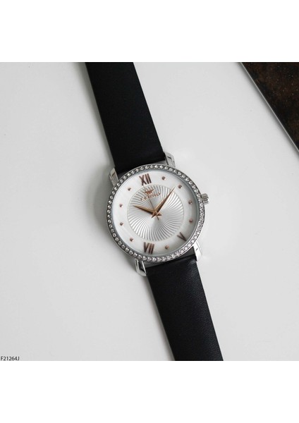 F21264J Deri Kordonlu Kadın Kol Saati