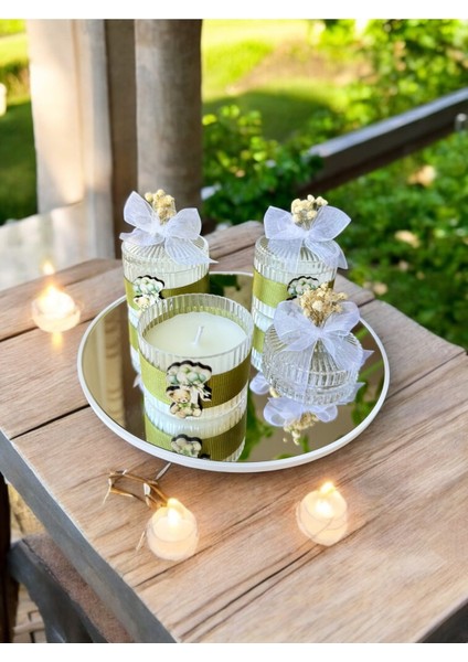 Hediyelik Mum Özel Süslemeli Bebek Hediyelik Mum Isimli 10LU