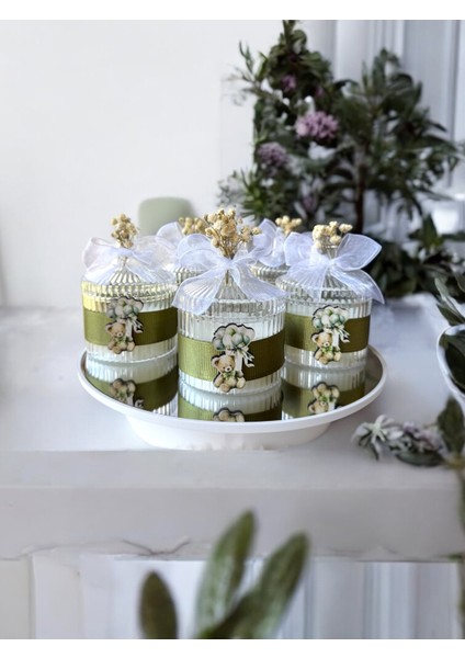 Hediyelik Mum Özel Süslemeli Bebek Hediyelik Mum Isimli 10LU indirimleri