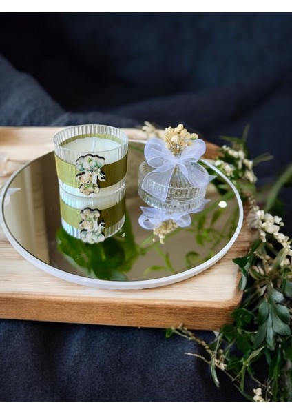 Hediyelik Mum Özel Süslemeli Bebek Hediyelik Mum Isimli 10LU