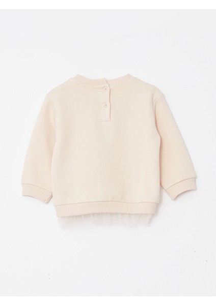 Lcw Baby Bej Bisiklet Yaka Uzun Kollu Baskılı Kız Bebek Sweatshirt fiyatları